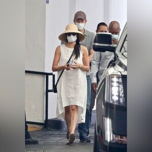 Magic Linen Meghan Markle Royal Toscana Linen Dress In Gray Size Medium New